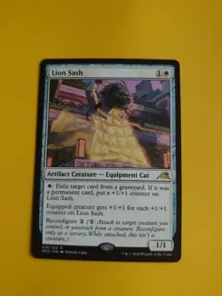 Lion Sash. NEO Equipment Cat rare MTG Card. - Image 1