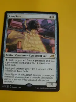 Lion Sash. NEO Equipment Cat rare MTG Card. - Image 2