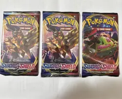 Pokemon TCG Sword and Shield Base x3 Booster Packs 10 Cards Factory Sealed - Image 1