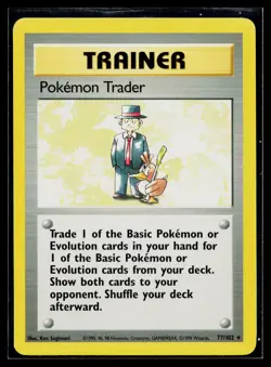 Pokemon Trader 77/102 Base Set Unlimited Rare Moderately Played - Image 1