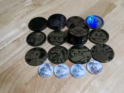 Pokemon TCG Official Lot of 40 Pokemon Coins,Jumbo Coins White Ones Are Small - Image 2