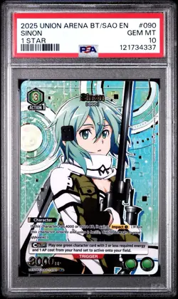 UNION ARENA - Sinon (090) (R*) - UE07BT: Sword Art Online 1-Star FOIL PSA 10 - Image 1