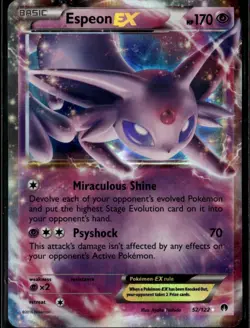 Espeon EX Ultra Rare XY BREAKpoint 52/122 Psychic Holo Pokemon Card - Image 1