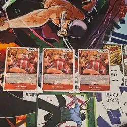 Bandai One Piece Card Game Lucky Roux PRB02-003- 3 cards - Image 1
