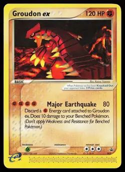 Groudon ex 002 Nintendo Promo Pokemon Card creased - Image 1