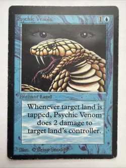 Psychic Venom HP Beta Edition LEB Magic The Gathering MTG Vintage 1993 - Image 1