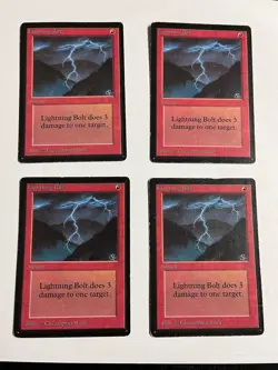 4X Lightning Bolt Beta Play Set MTG Magic The Gathering - Image 1