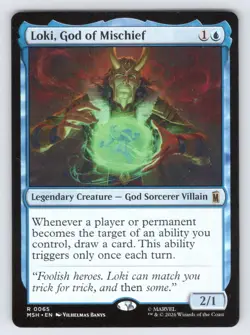 Loki, God of Mischief 65 Rare Marvel Super Heroes Magic: The Gathering Near Mint - Image 1