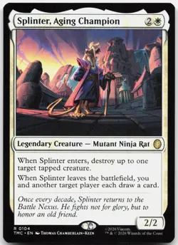 MTG Splinter, Aging Champion Commander: Teenage Mutant Ninja Turtles NM 104 - Image 1