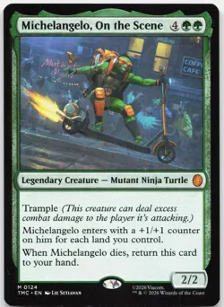 MTG Michelangelo, On the Scene Commander: Teenage Mutant Ninja Turtles NM 124 - Image 1