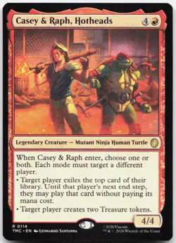 MTG Casey & Raph, Hotheads Commander: Teenage Mutant Ninja Turtles NM 114 - Image 1