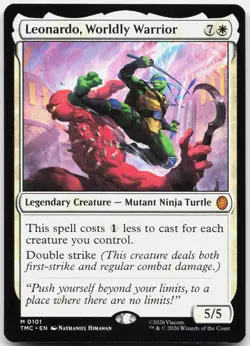 MTG Leonardo, Worldly Warrior Commander: Teenage Mutant Ninja Turtles NM 101 - Image 1