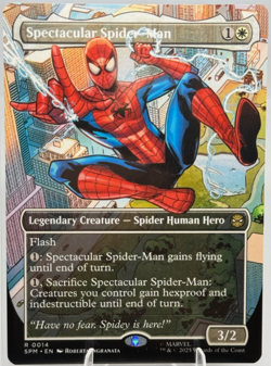 🔥 Spectacular Spider-Man Borderless MTG Marvel’s Spider-Man Rare Legendary Hero - Image 1