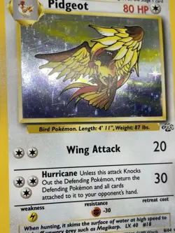 Pokemon TCG Pidgeot 8/64 Jungle Holo Rare 1999 WOTC English 80 MP - Image 2