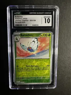 Butterfree-Pokemon 2025 Journey Together, 003/159, Reverse Holo, CGC 10 - Image 1