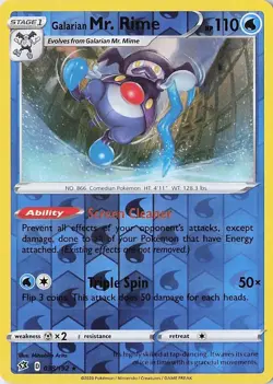 Galarian Mr. Rime - Pokemon Reverse Holo Rare 2020 Rebel Clash 038/192 NM - Image 1
