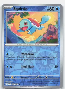 Squirtle (Reverse Cosmos Holo) (Costco Exclusive) 007/165 Holo Pokemon Holo NM - Image 1