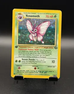 1st Ed VenomothPokemon TCG Jungle WOTC 13/64 Holo Rare EN WHITING - Image 1