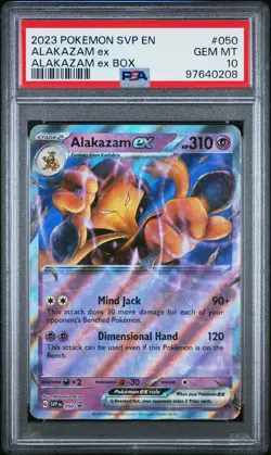 2023 Pokemon Svp En-Sv Black Star Promo #050 Alakazam Ex Alakazam Ex Box PSA 10 - Image 1
