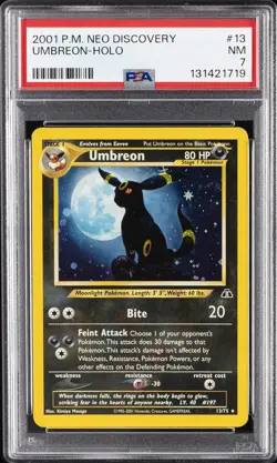 2001 POKEMON NEO DISCOVERY #13 UMBREON-HOLO PSA 7 - Image 1