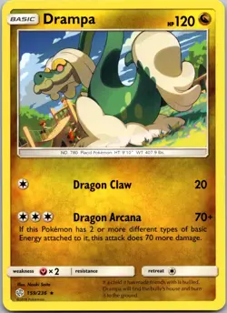 POKEMON DRAMPA 159/236 RARE COSMIC ECLIPSE NM/M - Image 1