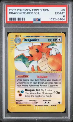 2002 POKEMON EXPEDITION #9 DRAGONITE-REVERSE FOIL PSA 6 - Image 1
