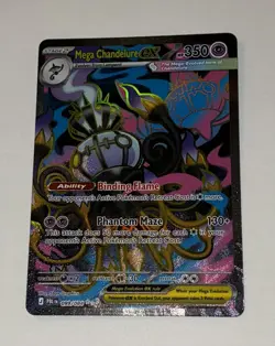 Pokemon TCG Pitch Black Mega Chandelure EX Full-Art Rare 99/084 Pre-Release! - Image 1