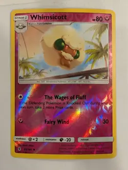 Whimsicott 91/145 Guardians Rising Pokemon Reverse Holo Foil Nice! - Image 1