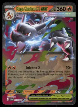 Mega Charizard X ex 013/094 Double Rare Phantasmal Flames Pokemon Holo NM - Image 1