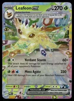 Leafeon ex 006/131 Holo Double Rare Prismatic Evolutions Pokemon Holo NM - Image 1