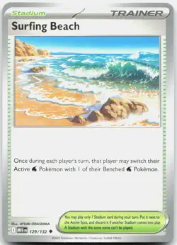 Surfing Beach 129/132 Uncommon Mega Evolution Pokemon Near Mint - Image 1