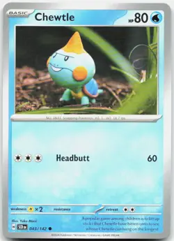 Chewtle 43/142 Common Stellar Crown Pokemon Near Mint - Image 1