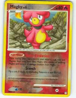 Magby - Reverse Holo - 88/123 Mysterious Treasures - Pokemon TCG - 2007 - Image 1