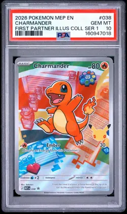 2026 POKEMON FIRST PARTNER ILLUSTRATION COLLECTION SERIES 1 CHARMANDER PSA 10 - Image 1
