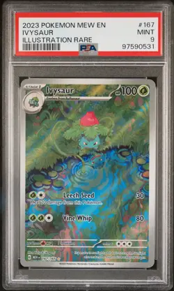 POKEMON 151 #167 IVYSAUR ILLUSTRATION RARE PSA 9 - 2023 MEW EN FULL ART ENGLISH - Image 1