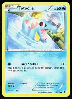 Totodile 15/119 Common Phantom Forces Pokemon NM - Image 1