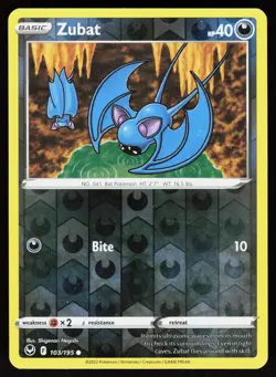 Zubat 103/195 Common Silver Tempest Pokemon Reverse Holo LP - Image 1