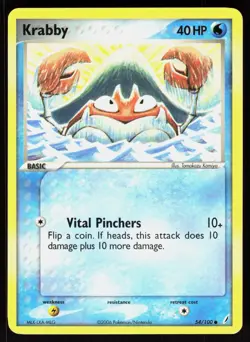 Krabby 54/100 Common Crystal Guardians Pokemon LP - Image 1