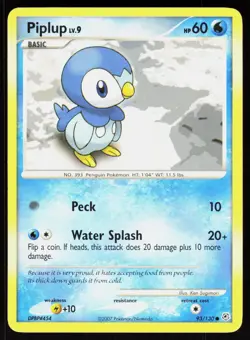 Piplup 93/130 Common Diamond & Pearl Pokemon LP - Image 1
