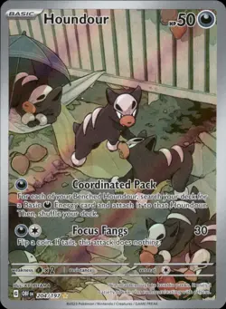Houndour 204/197 - Pokemon SV03: Obsidian Flames - NM - Image 1