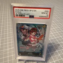 2025 ONE PIECE OP12-LEGACY OF THE MASTER | ALTERNATE ART #081 KOALA PSA 10 - Image 1