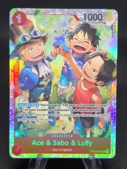 Ace & Sabo & Luffy OP13-007 NM One Piece CCG OP13 - Image 1