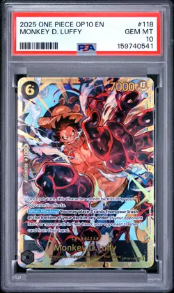 2025 ONE PIECE OP10-ROYAL BLOOD #118 MONKEY D. LUFFY PSA 10 - Image 1