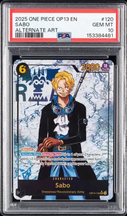 Sabo Alt Art (Parallel) OP13-120 - One Piece TCG: Carrying On His Will - PSA 10 - Image 1