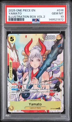 2025 ONE PIECE PROMOS ILLUSTRATION BOX VOL.2 #016 YAMATO PSA 10 - Image 1