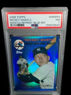 2008 Topps Chrome MMR-52 Mickey Mantle NY Yankees HOF Blue Refractor PSA 7 - Image 1
