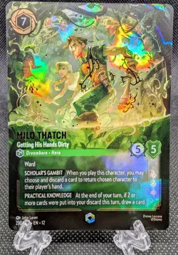 Disney Lorcana *Enchanted* Milo Thatch Getting His Hands Dirty Foil 230/204 - Image 1