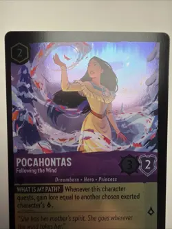 Lorcana Winterspell Pocahontas Following the Wind 42/204 Super Rare Cold Foil NM - Image 3