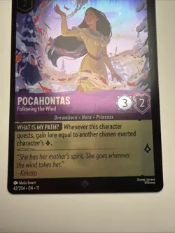 Lorcana Winterspell Pocahontas Following the Wind 42/204 Super Rare Cold Foil NM - Image 4