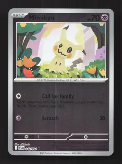 Mimikyu 042/094 Common Phantasmal Flames Pokemon Reverse Holo Near Mint - Image 1